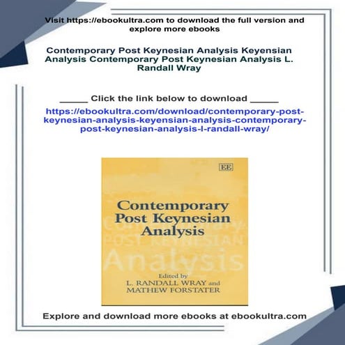 Contemporary Post Keynesian Analysis Keyensian Analysis Contemporary Post Key...