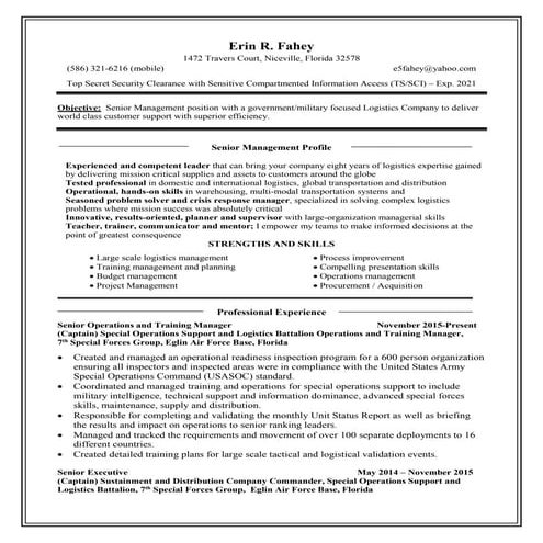 Erin Fahey-Logistics Executive