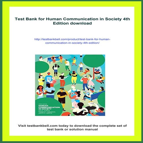Test Bank for Human Communication in Society 4th Edition | PDF