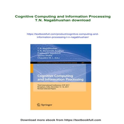Cognitive Computing and Information Processing T.N. Nagabhushan | PDF