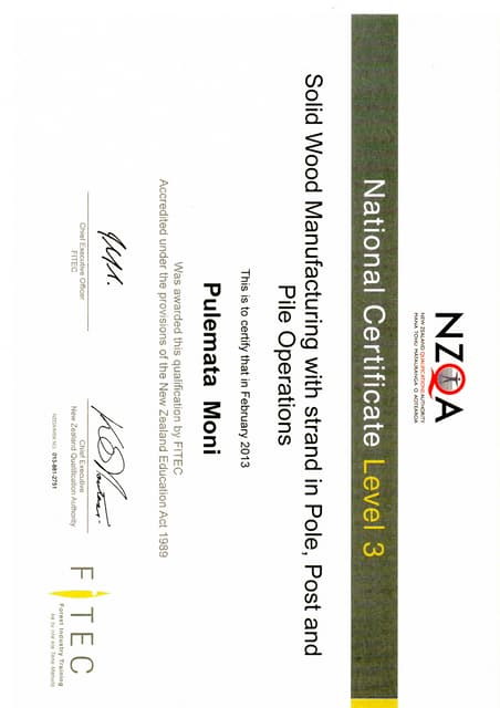 HSNO approved handler Cert | PDF
