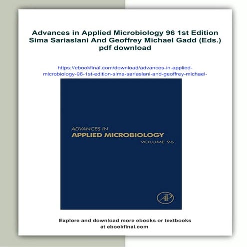 Advances in Applied Microbiology 96 1st Edition Sima Sariaslani And Geoffrey Michael Gadd (Eds.)