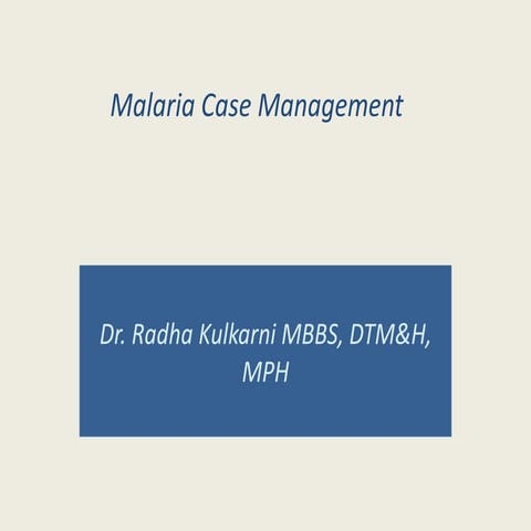 malariaa mgmt35611 management health care topic .ppt