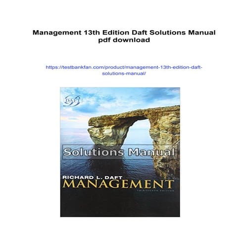 Management 13th Edition Daft Solutions Manual | PDF