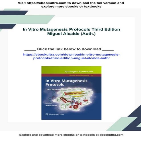 In Vitro Mutagenesis Protocols Third Edition Miguel Alcalde (Auth.)