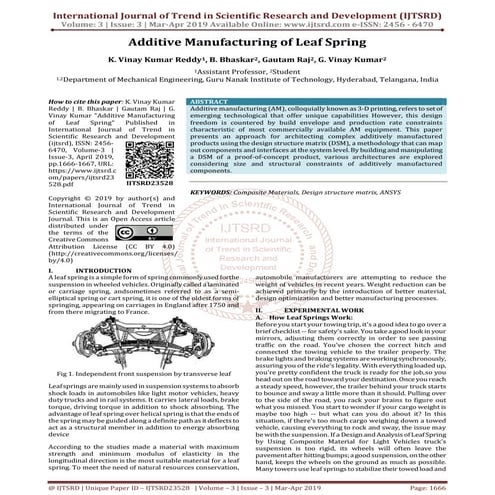 Additive Manufacturing of Leaf Spring