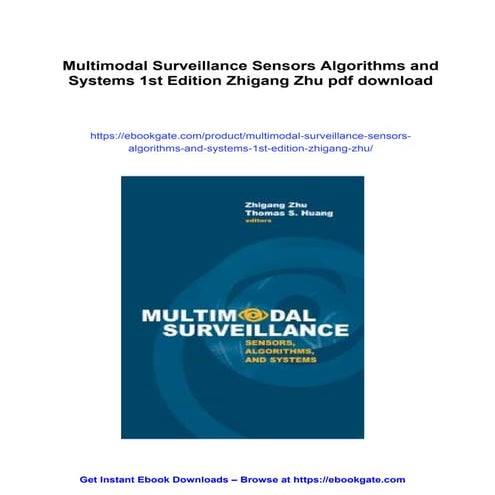 Multimodal Surveillance Sensors Algorithms and Systems 1st Edition ...