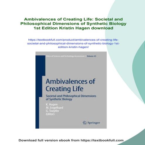 Ambivalences of Creating Life: Societal and Philosophical Dimensions of ...