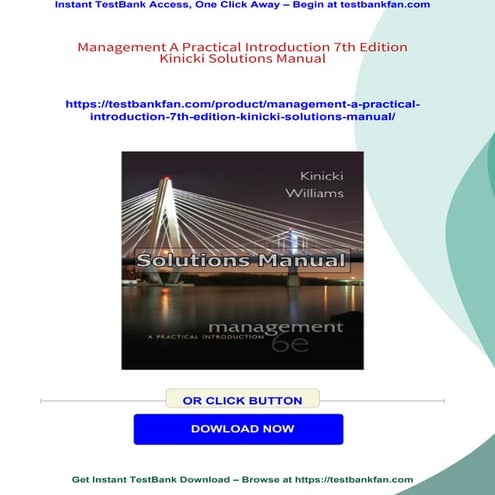 Management A Practical Introduction 7th Edition Kinicki Solutions Manual