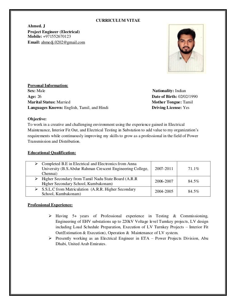 Updated curriculum vitae picture