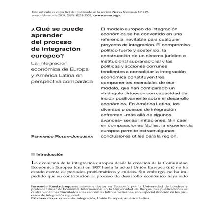 ¿Qué se puede aprender del proceso de integración europeo?