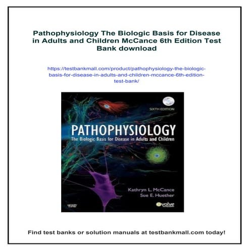Pathophysiology The Biologic Basis for Disease in Adults and Children ...
