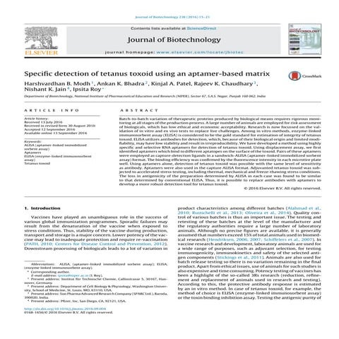 Tetanus toxoid paper