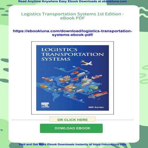 Logistics Transportation Systems 1st Edition - eBook PDF | PDF