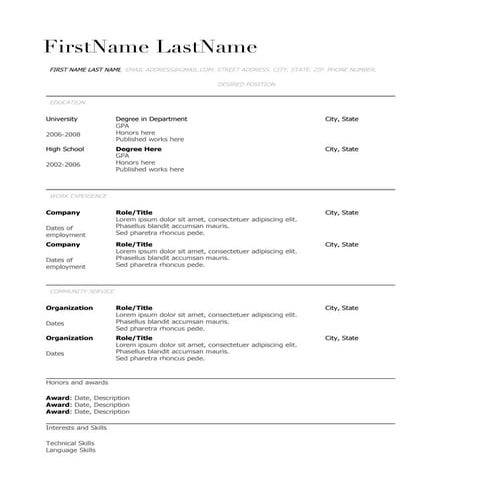 Copy of Resume (Student Theme) | DOC