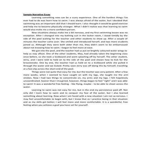 Sample narrative essay | DOCX