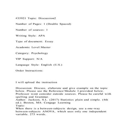 #35921 Topic Discussion2Number of Pages 1 (Double Spaced)N