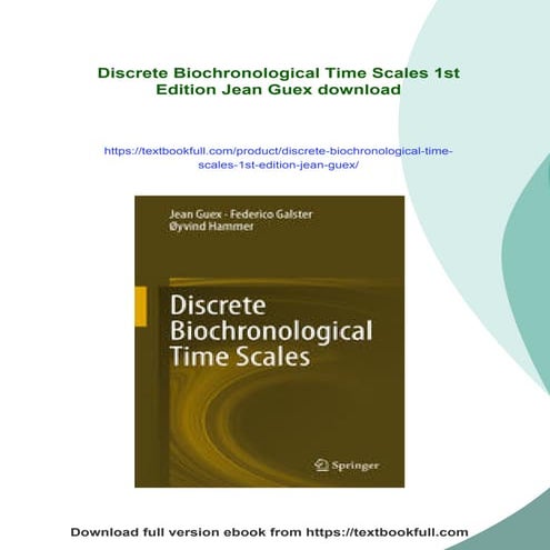 Discrete Biochronological Time Scales 1st Edition Jean Guex | PDF