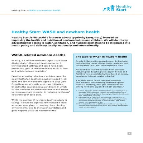 Healthy Start WASH and newborn health