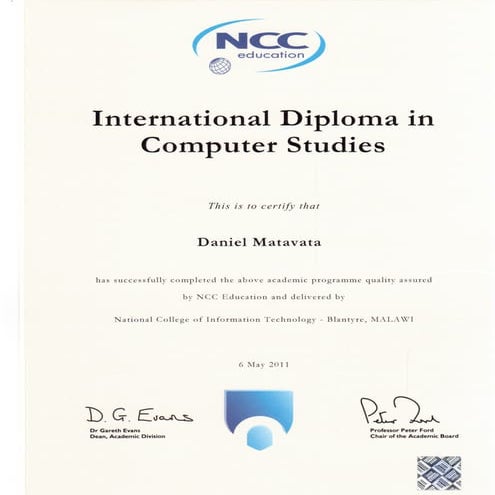 International Diploma in Computer Studies | PDF