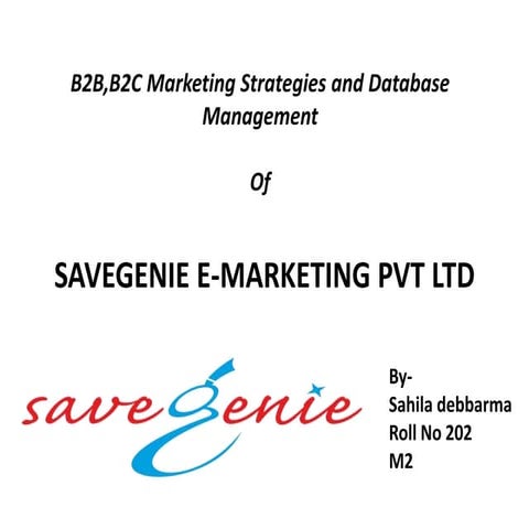 SAVEGENIE E-MARKETING PVT LTD