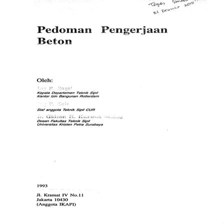 pedoman pengerjaan struktur  beton