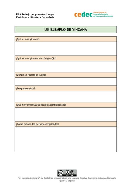 Plantilla Ejemplo de yincana. Proye...