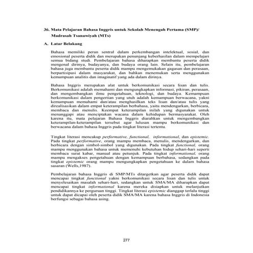 SK-KD BAHASA INGRIS SMP K- 2006