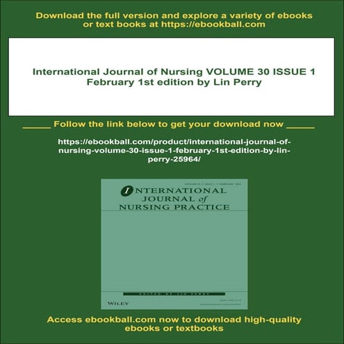 International Journal of Nursing VOLUME 30 ISSUE 1 February 1st edition ...