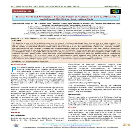 Bacteriological profile and antimicrobial resistance patterns of burn ...
