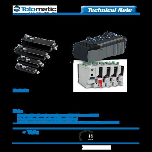 Interfacing the Tolomatic IMA Actuator and Absolute Encoder with Allen Bradle...