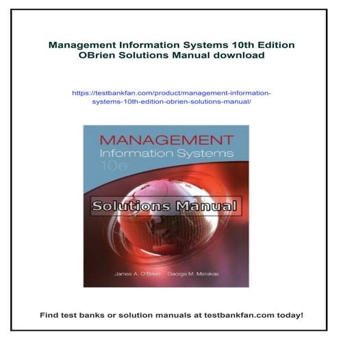 Management Information Systems 10th Edition OBrien Solutions Manual