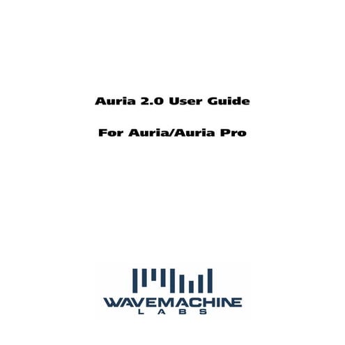 Auria Pro User Guide 201 | PDF
