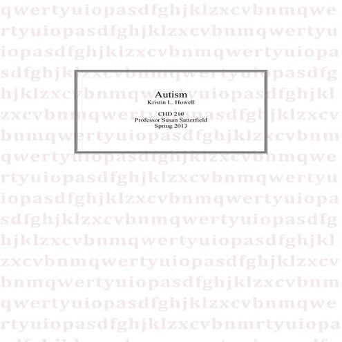 CHD 210 Research Paper-Autism