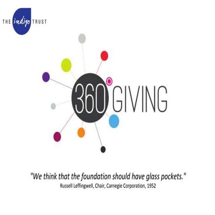 Intro to 360giving - BOND Transparency working group