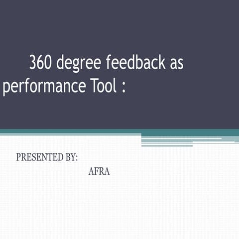 360 degree as performance tool