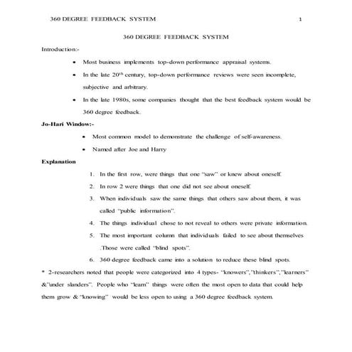 360 degree feedback system