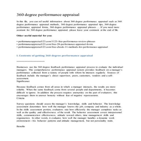 360 degree performance appraisal