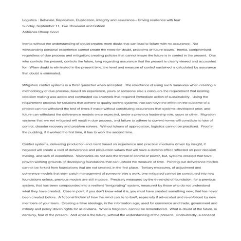 Logistics-A-Behavioral-Pattern