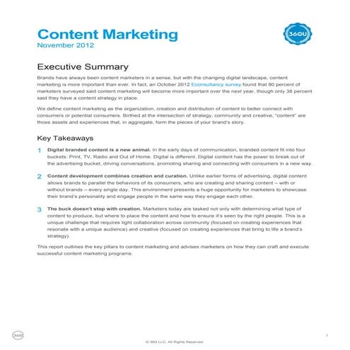 Content Marketing - a 360i Report