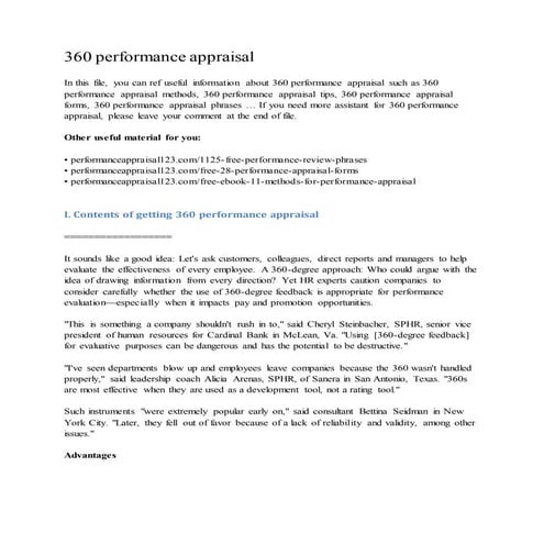 360 performance appraisal