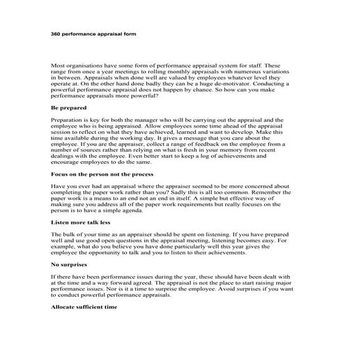 360 degree performance appraisal | PDF