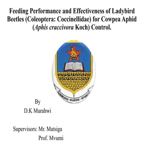 Feeding Performance and Effectiveness of Ladybird Beetles for Cowpea Aphids C...