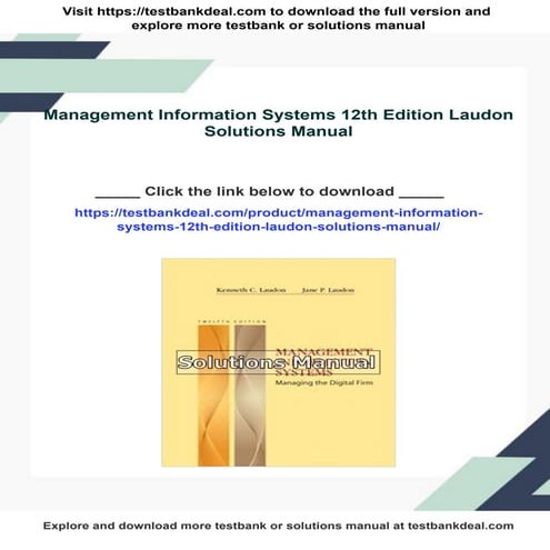 Management Information Systems 12th Edition Laudon Solutions Manual