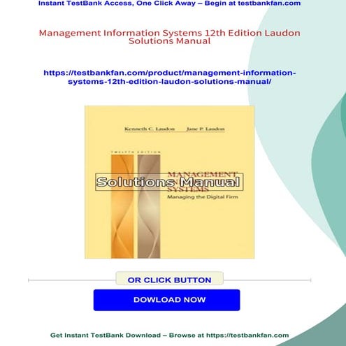 Management Information Systems 12th Edition Laudon Solutions Manual