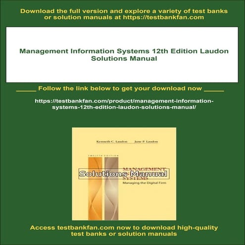 Management Information Systems 12th Edition Laudon Solutions Manual