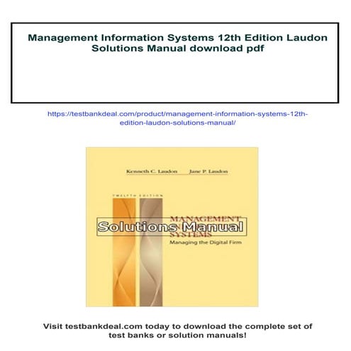 Management Information Systems 12th Edition Laudon Solutions Manual