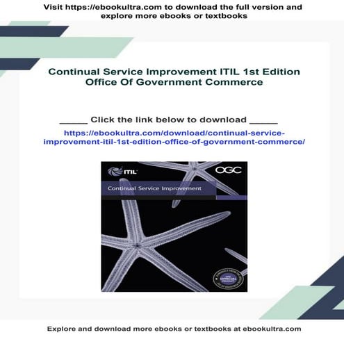 Continual Service Improvement ITIL 1st Edition Office Of Government Commerce