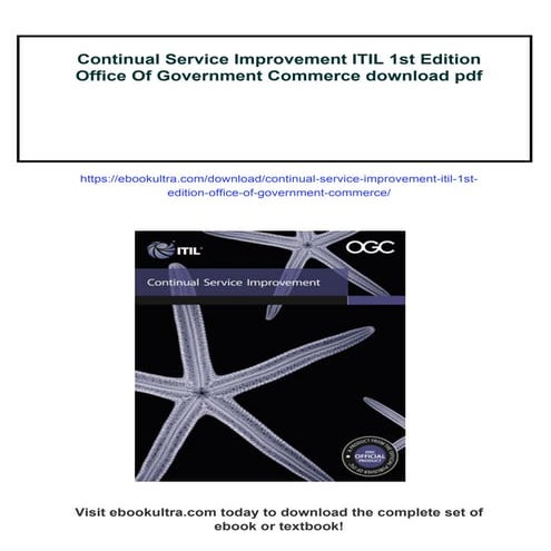 Continual Service Improvement ITIL 1st Edition Office Of Government Commerce