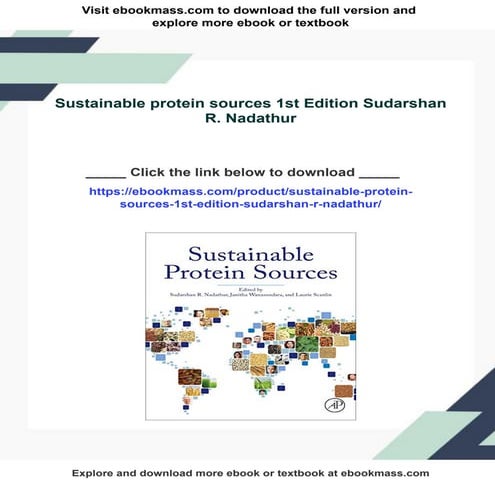 Sustainable protein sources 1st Edition Sudarshan R. Nadathur | PDF